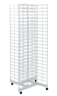 White 4-Way Slat Grid Racks - 6.5'