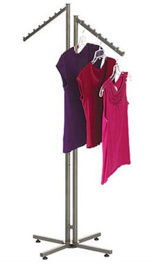 Raw Steel 2-Way Boutique Clothing Rack - Slanted Arms | Store Supply