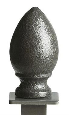 Boutique Raw Steel Teardrop Square Fitting Finial