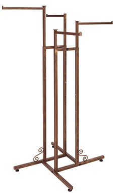 Boutique Cobblestone 4-Way Clothing Rack with Straight Arms