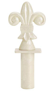 Ivory Fleur De Lis Finial with Round Fitting