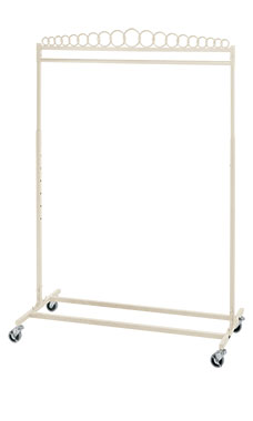 Boutique Ivory Single Rail Rolling Rack 48