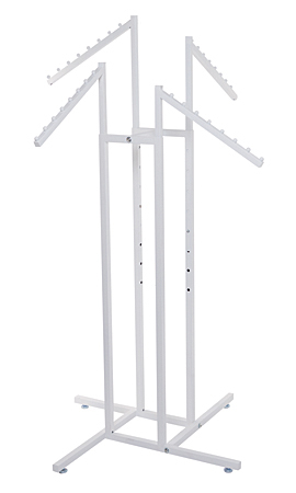 White 4-Way Clothing Rack with Slant Arms