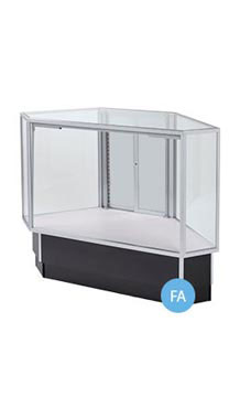 Glass Display Case With Aluminum Frame Full Vision 48 x 38 x20 -  Inch---Unassembled