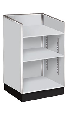 Gray Metal Framed Well-Top Register Stand Fully Assembled