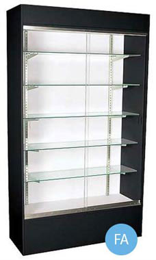 Glass Wall Unit Display Cases - Black