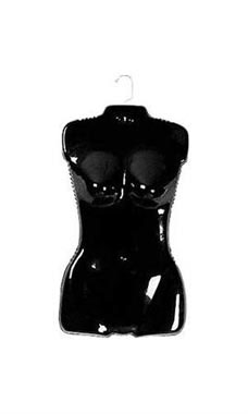 Woman's Torso Form with Metal Hooks- Black