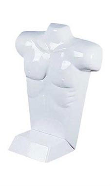 Male Upper Body Mannequin Form - White