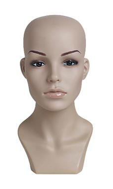 Female Plastic Mannequin Head - Height 13½, Head Circumference 21