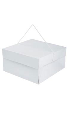 14 x 14 x 7 inch White Hat Boxes with Handles