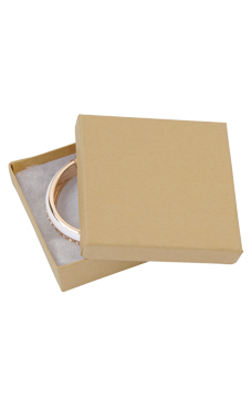 3 ½  x 3 ½  x 1 inch Kraft Cotton Filled Jewelry Boxes
