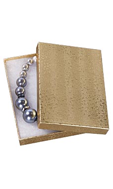 5 ¼ x 3 ¾ x ⅞ inch Gold Embossed Cotton Filled Jewelry Boxes