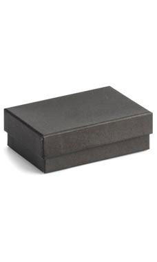 3 1/16 x 2 1/8 x 1 inch Cotton Filled Black Jewelry Boxes