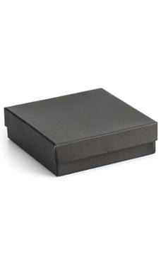 3 ½ x 3 ½  x 1 inch Cotton Filled Black Jewelry Boxes