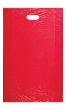 High-Density Red Plastic Merchandise Bags - 15" x 4" x 24"