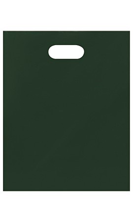 Low-Density Dark Green Plastic Merchandise Bags - 12" x 15"
