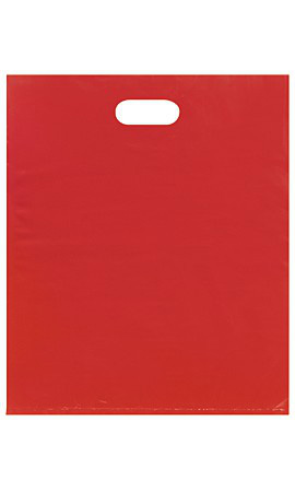 Low-Density Red Plastic Merchandise Bags - 15" x 18" x 4"