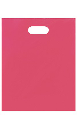 1000 Plastic Bags Blue Diecut Handles Shopping Retail Merchandise 12/" x 15/" High