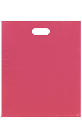 Low-Density Pink Plastic Merchandise Bags - 15" x 18" x 4"