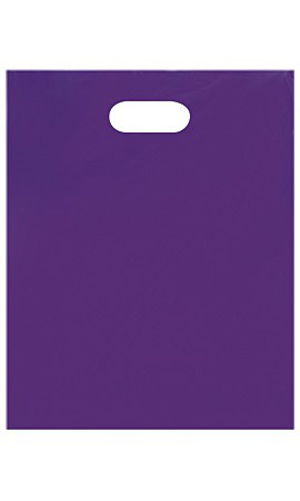 Low-Density Purple Plastic Merchandise Bags - 12" x 15"