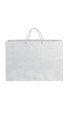 Large White on Kraft Premium Folded Top Paper Bags White Rope Handles
