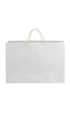 Large White on Kraft Premium Folded Top Paper Bags Ivory Rope Handles