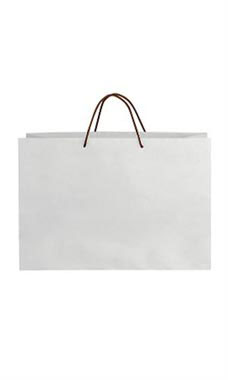 Large White on Kraft Premium Folded Top Paper Bags Brown Rope Handles