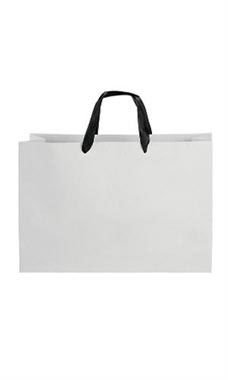 Premium Folded Top Paper Bags Black Ribbon Handles | SSW