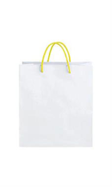 Download White Premium Folded Top Paper Bags Yellow Handles Rope Ssw