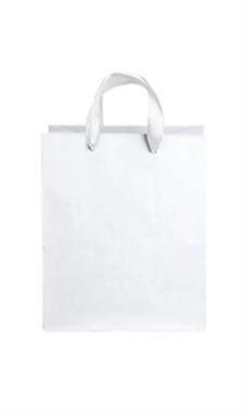 Medium White Premium Folded Top Paper Bags White Ribbon Handles