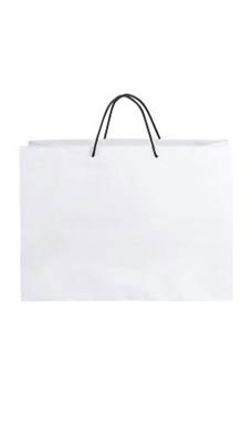 Large White Premium Folded Top Paper Bags Black Rope Handles