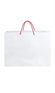 Large White Premium Folded Top Paper Bags Red Rope Handles