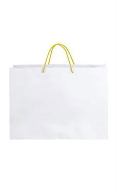Large White Premium Folded Top Paper Bags Yellow Rope Handles