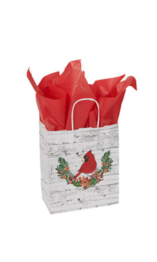 Medium Winter Wreath Paper Shopping Bags - Case of 100