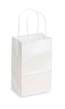 Small Recycled White Paper Shopping Bags
