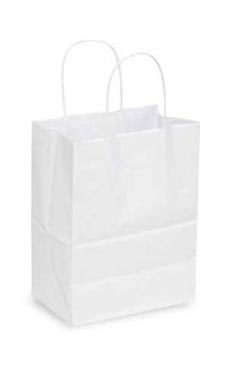 Kraft Paper Shopping Bags - White