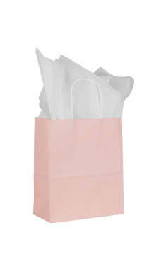 Medium Pink Paper Shopping Bags - Case of 25
