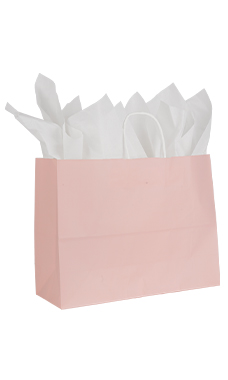 Large Pink Paper Shopping Bags - Case of 100
