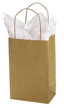 Small Gold Metallic Wholesale Paper Shopping Bags