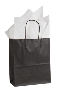 Black Kraft Paper Shopping Bags - 8" x  4" x 10"