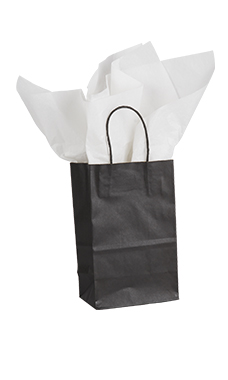 Black Kraft Paper Shopping Bags - 5 1/4" x 3 1/2" x 8 1/4"