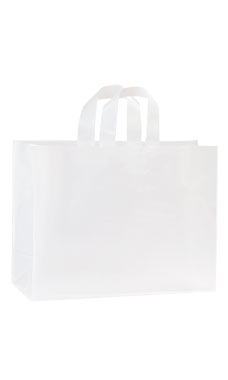 Semi-Opaque Clear Plastic Shopping Bags - 16" x 6" x 12"