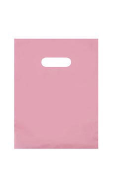 Small Pink Frosted Plastic Merchandise Bags - Case of 250