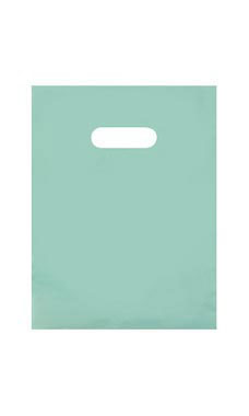 Small Aqua Blue Frosted Plastic Merchandise Bags - Case of 250
