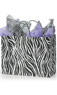 Large Zebra Plastic Shopping Bags Case of 25 Large Zebra Plastic Shopping Bags Case of 25