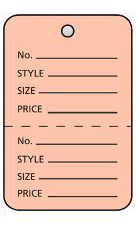 Large Unstrung Pink Perforated Coupon Price Tags