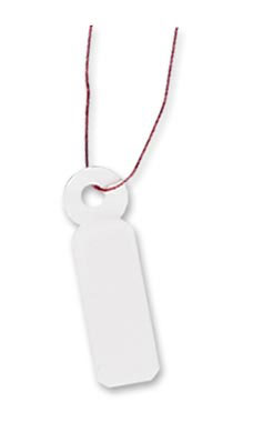 Blank White Merchandise Price Tags w/String Retail Jewelry Strung tags 1/4 x 3/4 