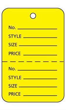 Large Unstrung Yellow Perforated Coupon Price Tags