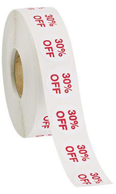 30% Off Self-Adhesive Discount Label