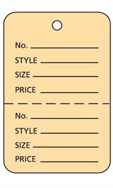 Large Unstrung Buff Perforated Coupon Price Tags